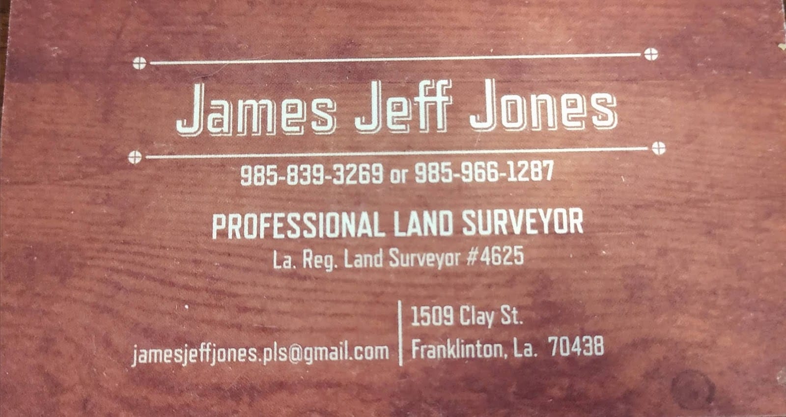 Land Surveyor James Jeff Jones